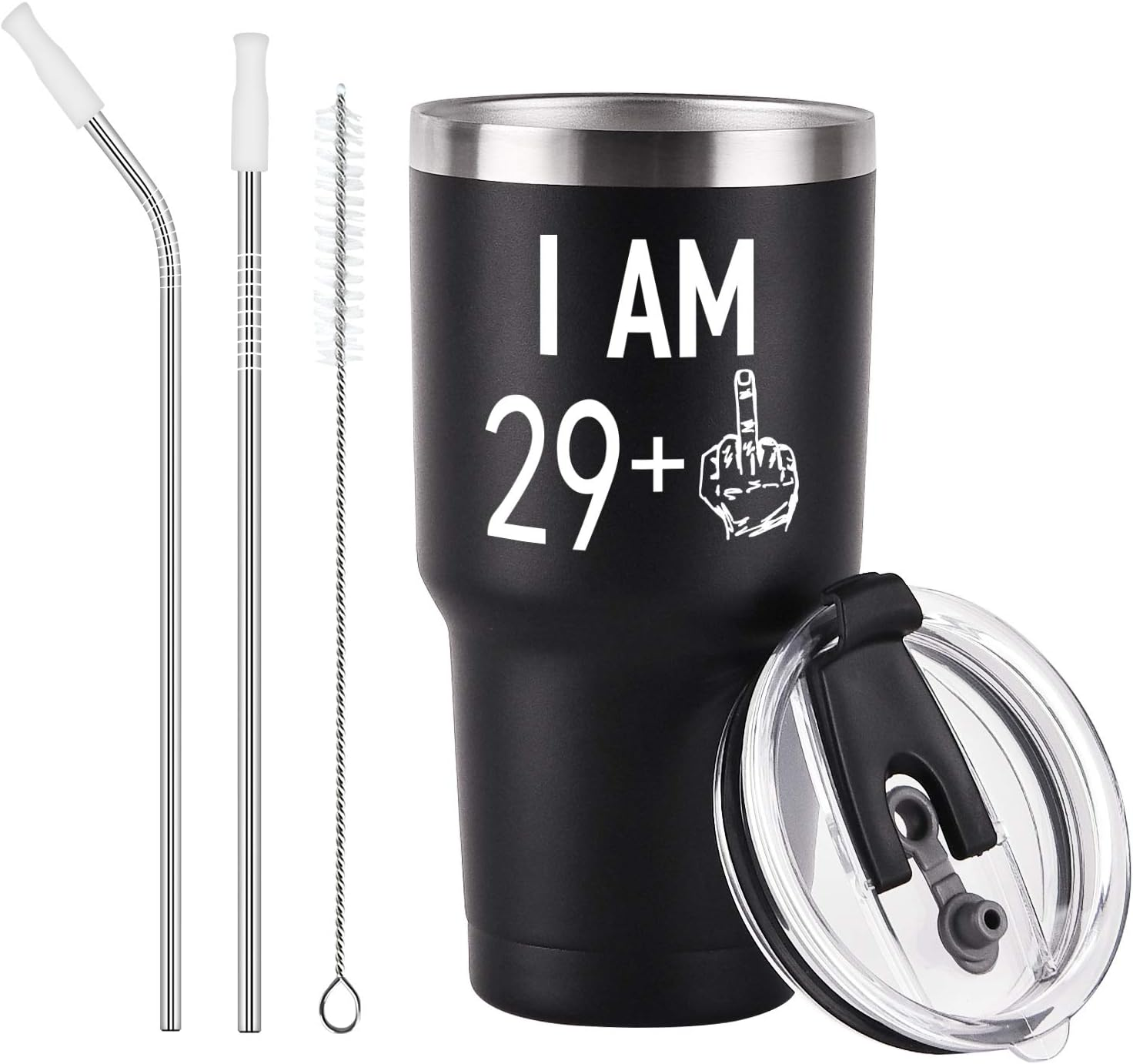 Turning 30 Middle Finger Mug Tumbler for Men and Women Funny 29 Plus One Gift