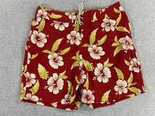 Patagonia Wavefarer Floral Swim Surf Board Shorts Men's 34 Red
