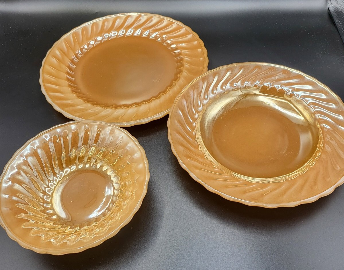 Anchor Hocking Lustre Dinner Plate, Salad Plate and Bowl