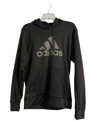 New Mens Small Adidas Sweatshirt Black Logo Hoodie GK7465 | eBay
