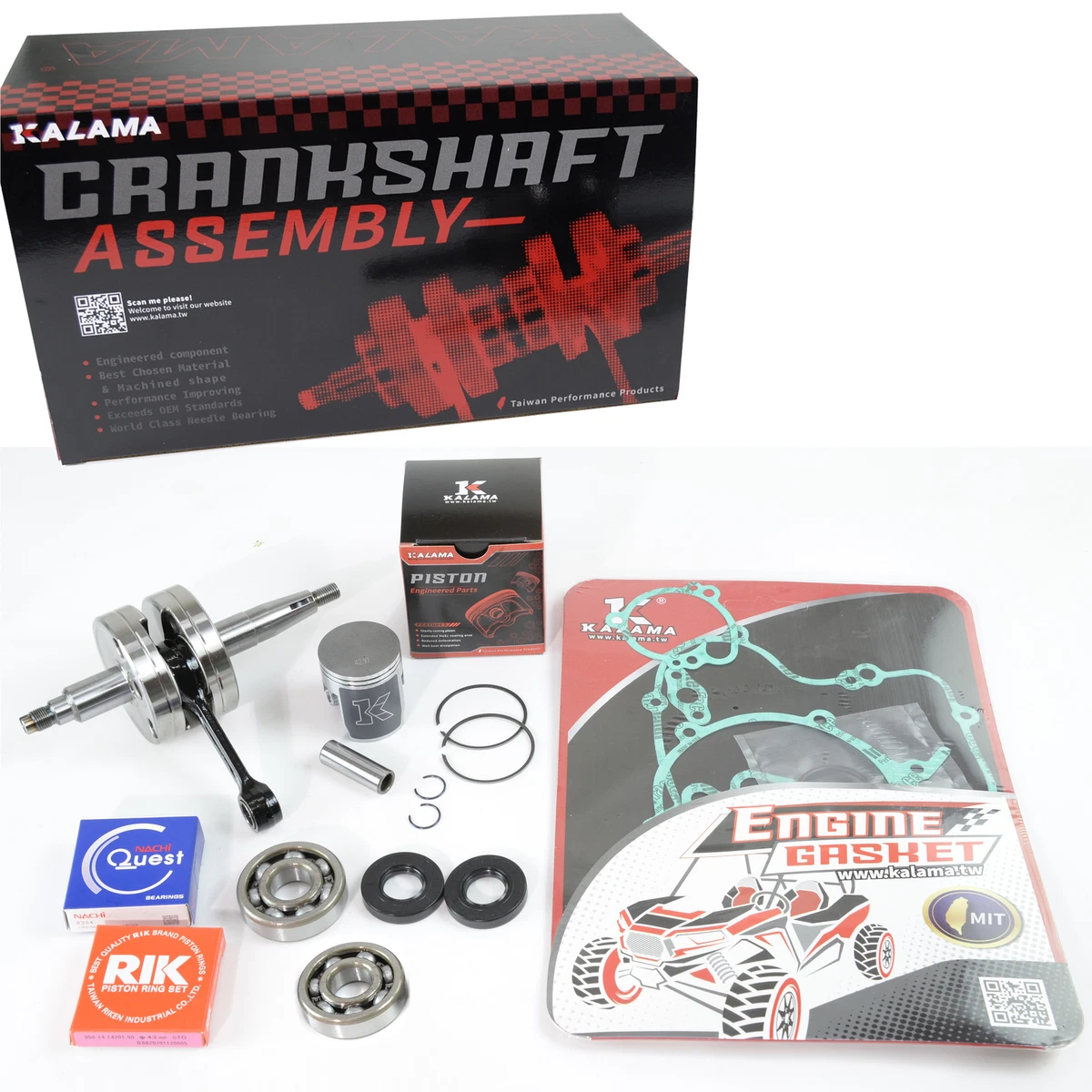 Top End Rebuild Kit- Wiseco Piston/Bearing + Gaskets LT250R 88-92
