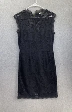 Sans Souci Women's Dress Black Lace Sheath Size Medium