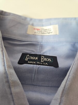 Vintage Gitman Bros TTX Pinpoint Oxford Shirt Men 17.5 34