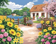 Beautiful Country Yard Printed Needlepoint Canvas FA35