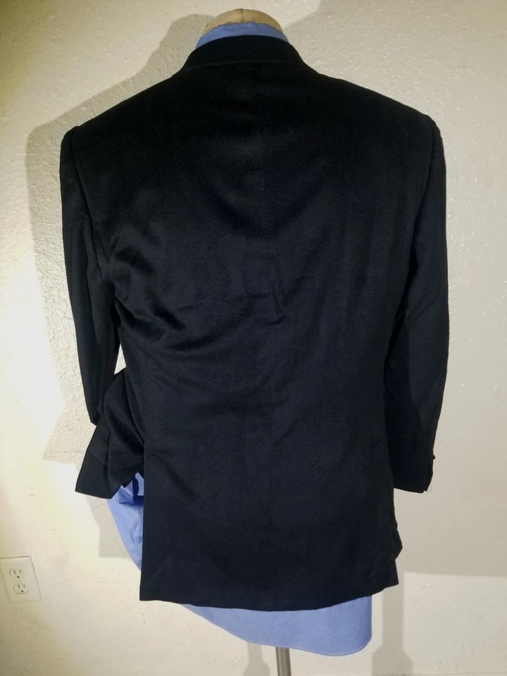 50C 40S Ermenegildo Couture CACHEMIRA tweed Lona Completa Abrigo Deportivo Blazer Chaqueta Foto 3 de 4