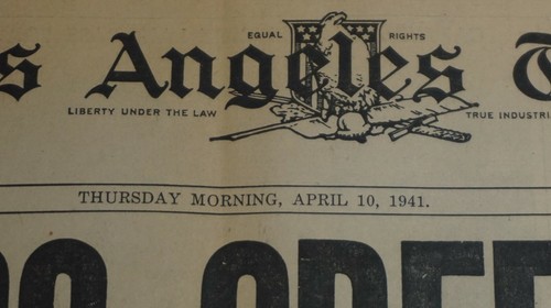 Thurs April 10, 1941 Los Angeles Times Newspaper 300000 GREEKS IN MACEDONIA - Picture 2 of 4