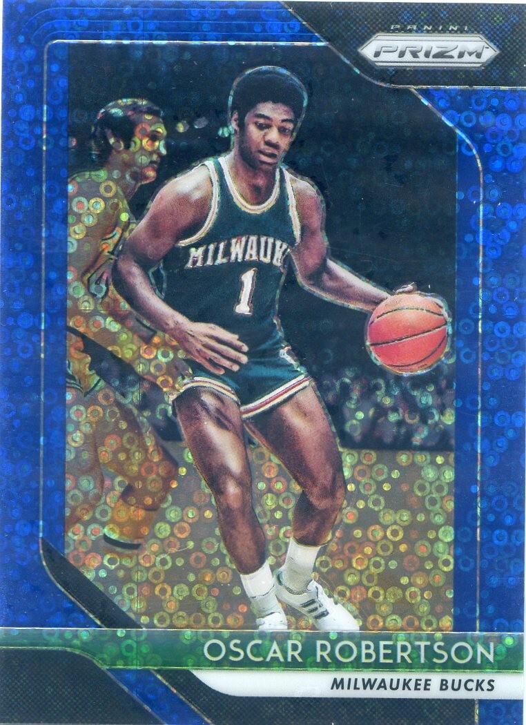 2018-19 Panini Prizm Fast Break OSCAR ROBERTSON #125 BLUE DISCO PRIZM /175 BUCKS