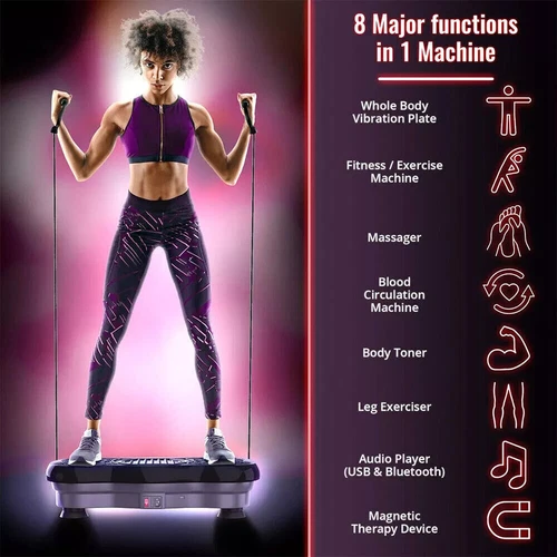 3D-Vibration Vibrationsplatte Vibrationstrainer Fitness Rüttelplatte Workout - Bild 2 von 22