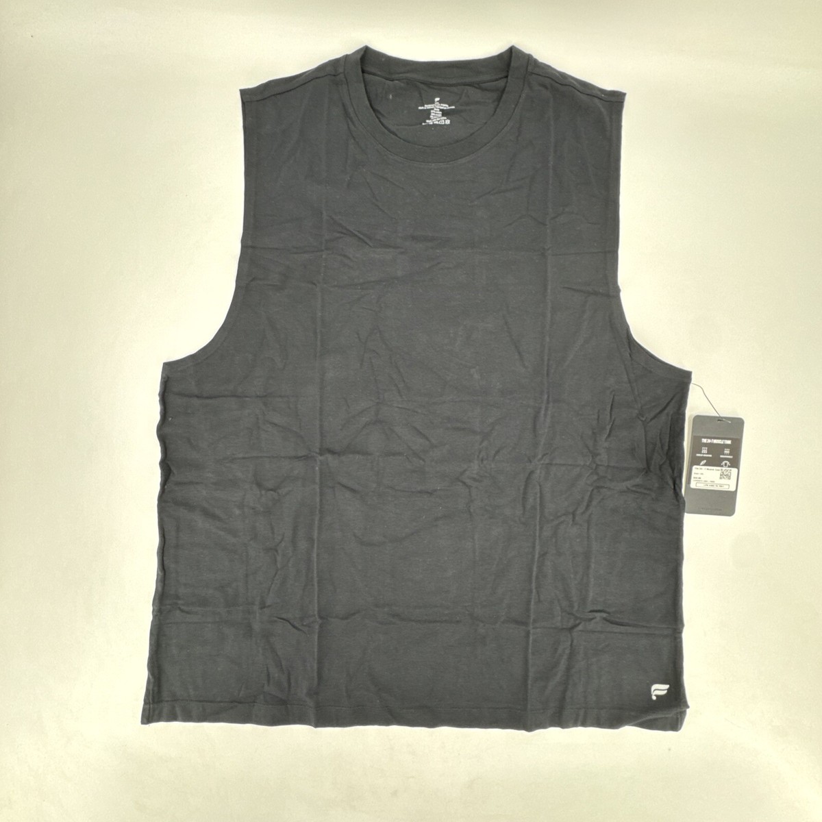 Fabletics Men's The 24/7 Muscle Tank, Black Size 2XL Sweat Wicking