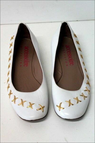 ACCESSORY Diffusion All Leather White Ballerinas … - image 2
