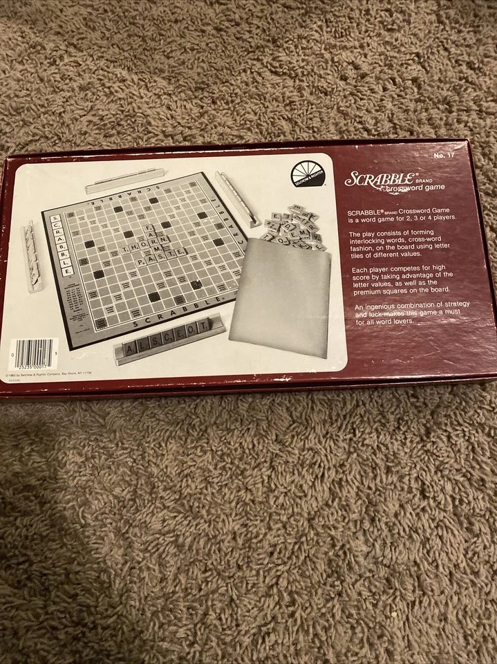 Vintage Scrabble Crossword Game  1982 Selchow & Righter No.17 16 - Image 2 of 4
