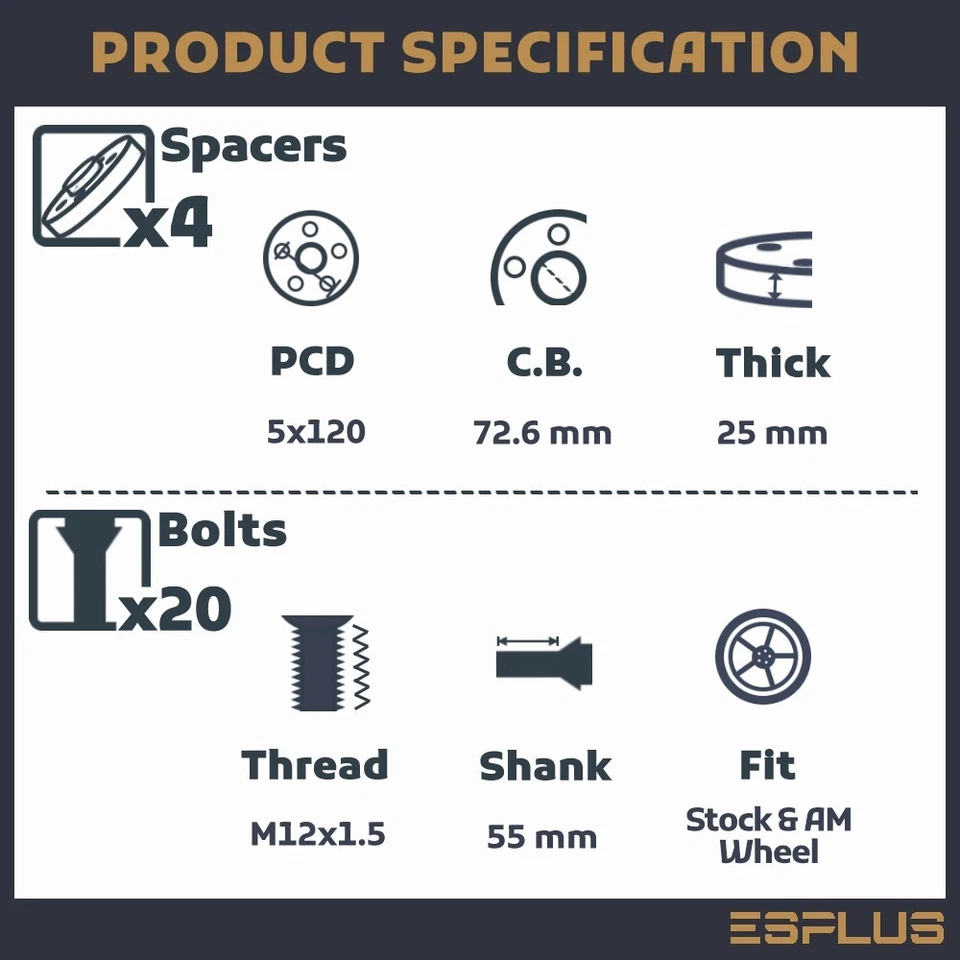4 espaciadores centrados en buje BMW 25 mm 5x120 72,6 mm aptos para serie 1-8/serie M/X1/Z3/Z4/Z8 Foto 2 de 4