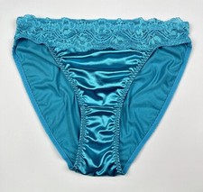 Satin Panty with Lace Light Blue S