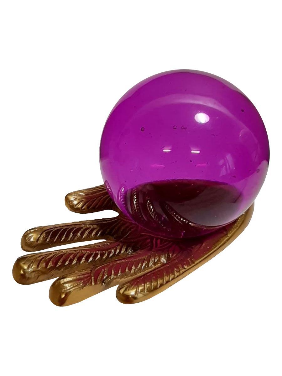 Temerity Jones TJ Ornament Spiritual Hand With Pink Crystal Ball 18x12cm