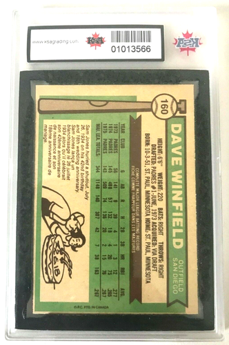 1976 O-PEE-CHEE MLB BASEBALL CARD #160 DAVE WINFIELD HOF PADRES KSA 7 NM 76/OPC - Picture 2 of 2