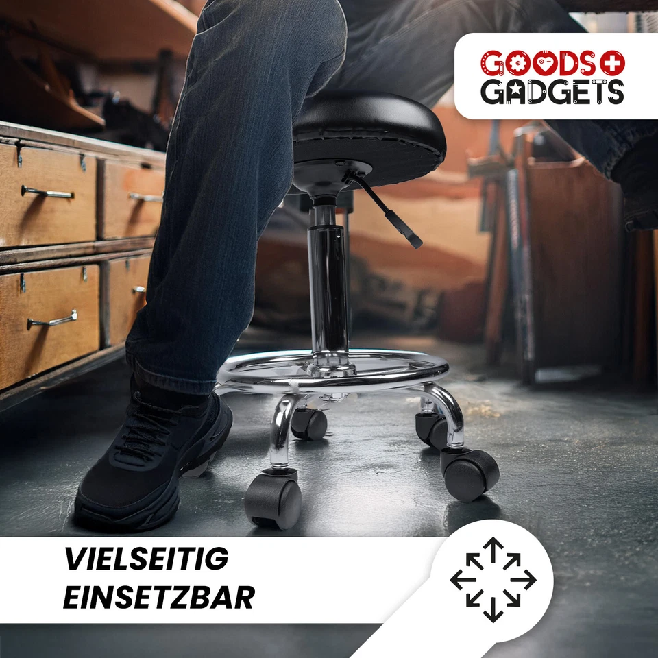 Rollhocker Arbeitshocker Drehhocker Drehstuhl Praxishocker Kosmetikhocker Rollen - Bild 4 von 4