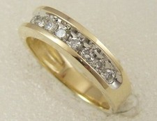 14 karat diamond wedding band anniversary ring 14K gold 0.50 carat diamond ring