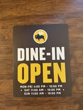 buffalo wild wings sign Dine In Open 