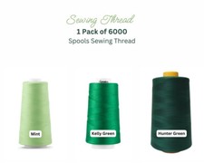 Shades of Green Sewing Thread - 6000 Yard Spool, 100 Polyester Overlock Cone
