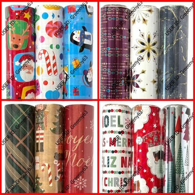 Kirkland Trio Rollenpackungen Wende doppelseitig Weihnachtsgeschenk Verpackungspapier
