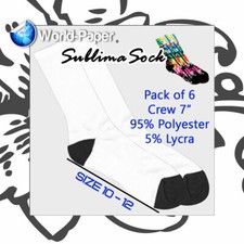 Blank Sublimation Socks/ SubReady Crew Vapor Apparel SubliSock Crew Sock 7"