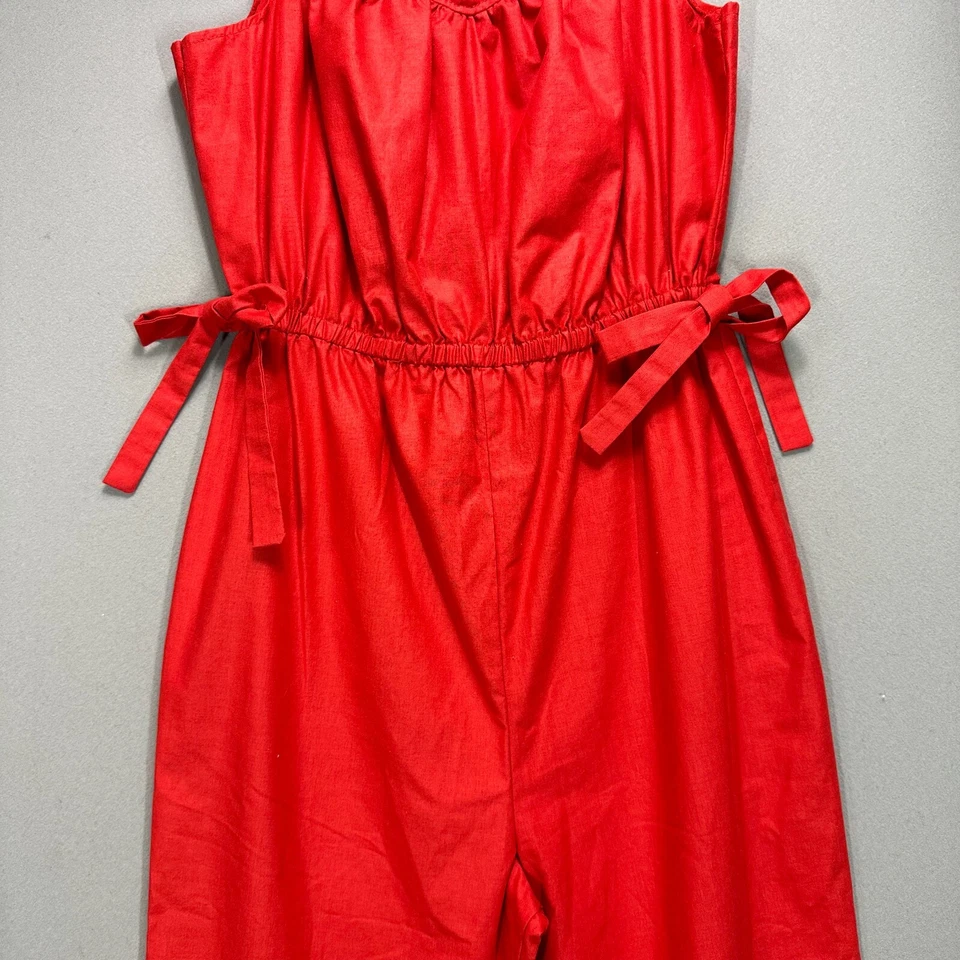 De Colección Para Mujer Mono Mameluco Pantalones Camiseta sin Mangas Barbiecore Años 60 70 Talla 13/14 Rojo Nuevo de Lote Antiguo Foto 3 de 4