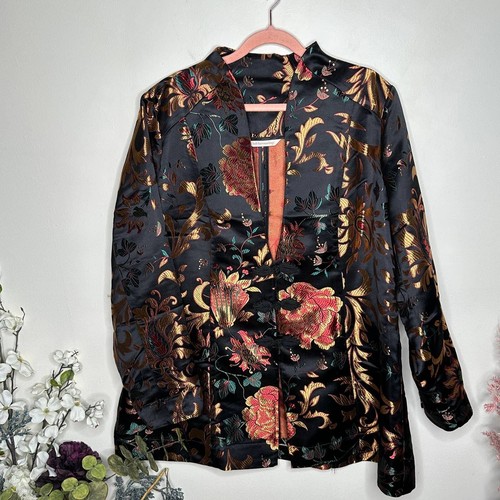 SOFT SURROUNDINGS Moon Dynasty Brocade Jacket Asian {3N54} - Picture 2 of 6