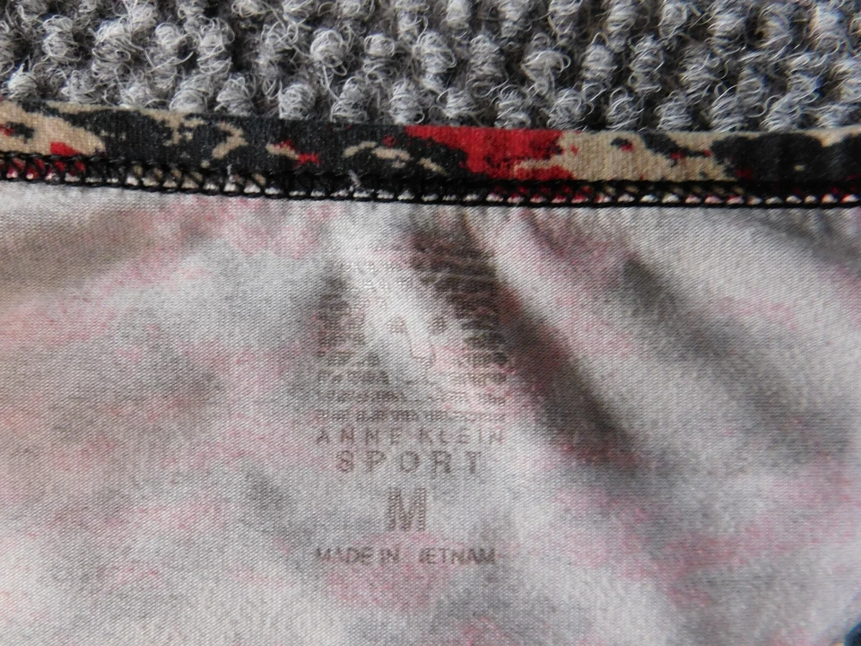 Blusa Anne Klein Mujer Mediana Roja Geométrica Elástica Deportiva Top Clásico Foto 3 de 4