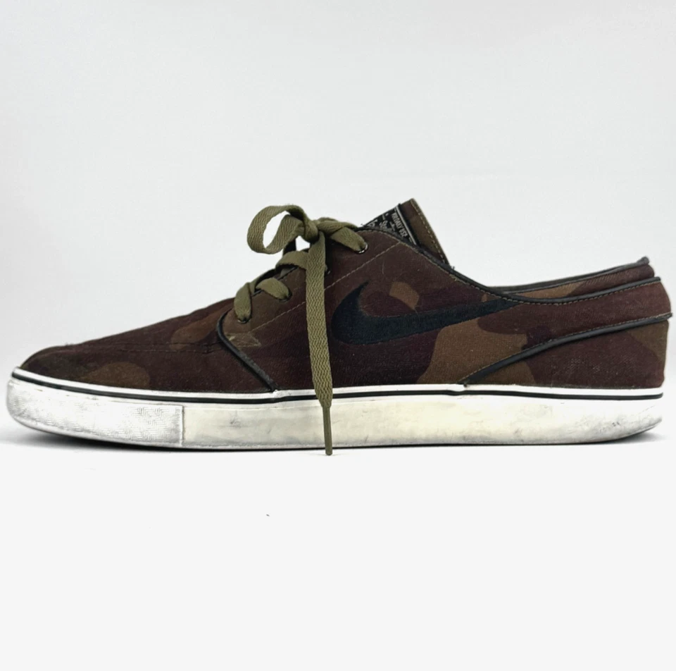 Nike Stefan Zoom Air Janoski Iguana Lona Verde Camuflaje Skateboard Tenis Talla 12 Foto 4 de 4