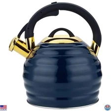 Whistling Tea Kettle - 3.2 Quart Stainless Steel Teapot with Ergonomic Handle