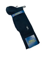 Polo Ralph Lauren Men  s Socks BLACK Egyptian Cotton Grey Pony Knit Dress Socks