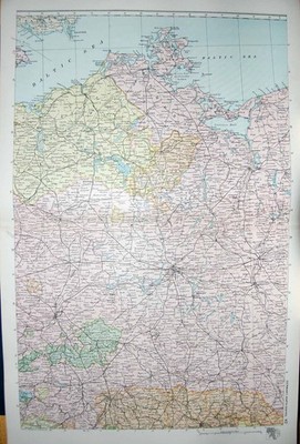 Alter antiker Druck Speck Karte 1894 Deutschland Berlin Frankfurt Stettin Halle 19.