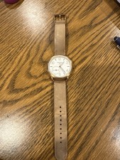 Fossil Q Hybrid Smartwatch RoseGold Suede Band Analog Bluetooth As Is No Battery