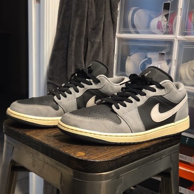 Jordan Air Jordan 1 Low Men s Gray/Black/White Colorblock Lace-Up Sneakers