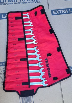 Tekton 15 Piece Combination Wrench Set With Pouch. 8mm-22mm