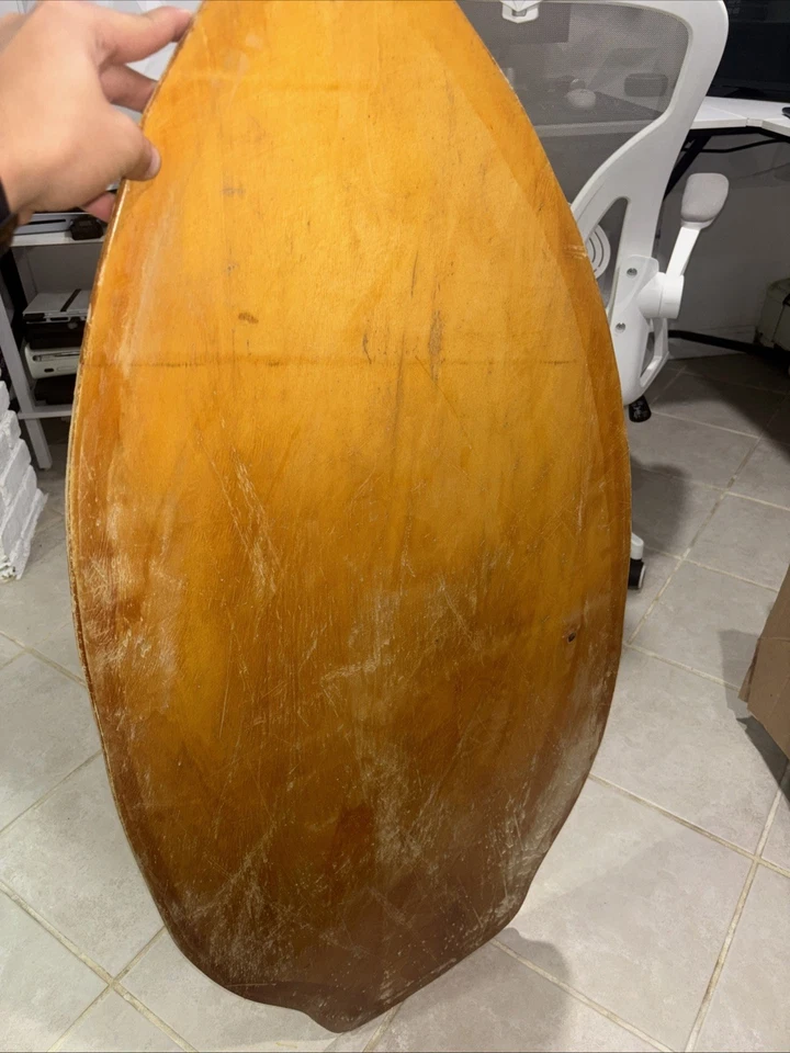 Vintage SKULL AND BONES Wood Surf Skimboard. RARE - Image 2 of 2