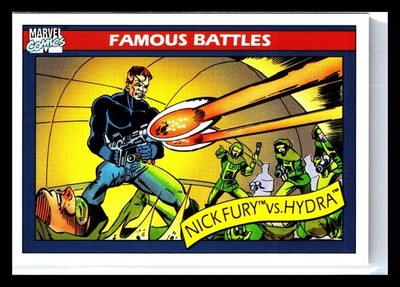 1990 Impel Marvel Universe Famous Battles #107 Nick Fury vs Hydra