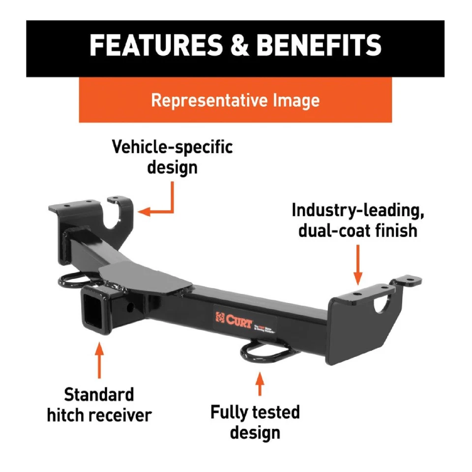 Curt Front Mount Hitch w/ 2" Receiver for Ford E-150/E-250/E350 Super Duty 33055 Foto 2 de 4