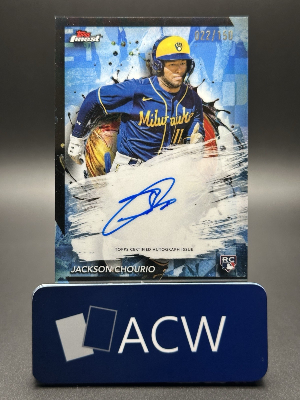 Jackson Chourio - 2024 Topps Finest Rookie Refractor AUTO 🔥 SKY BLUE /150 🔥R91