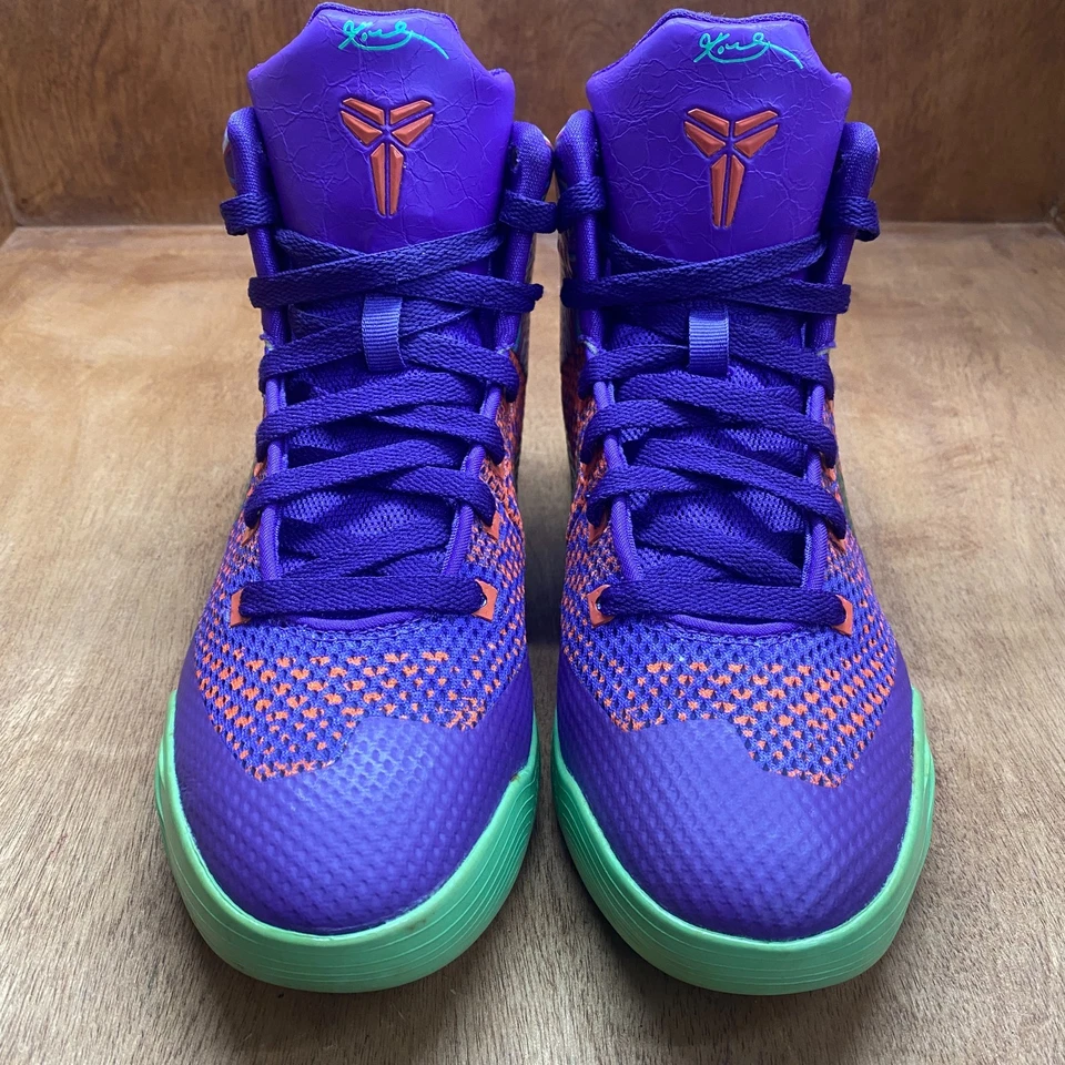 Nike Kobe 9 Elite Shoes Youth Size 5.5Y Purple Venom Green 636602-500 Basketball - Image 3 of 4