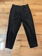 Everlane The Tencel Way High Black Tapered Leg Pleated Pants Size 6