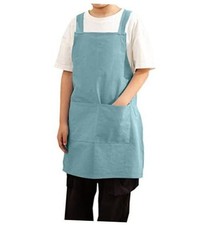Kids Cotton Cross Back Aprons Children Chef Pure Child Apron with 2 Pockets