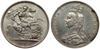 Gran Bretagna Corona 1887 Vittoria argento