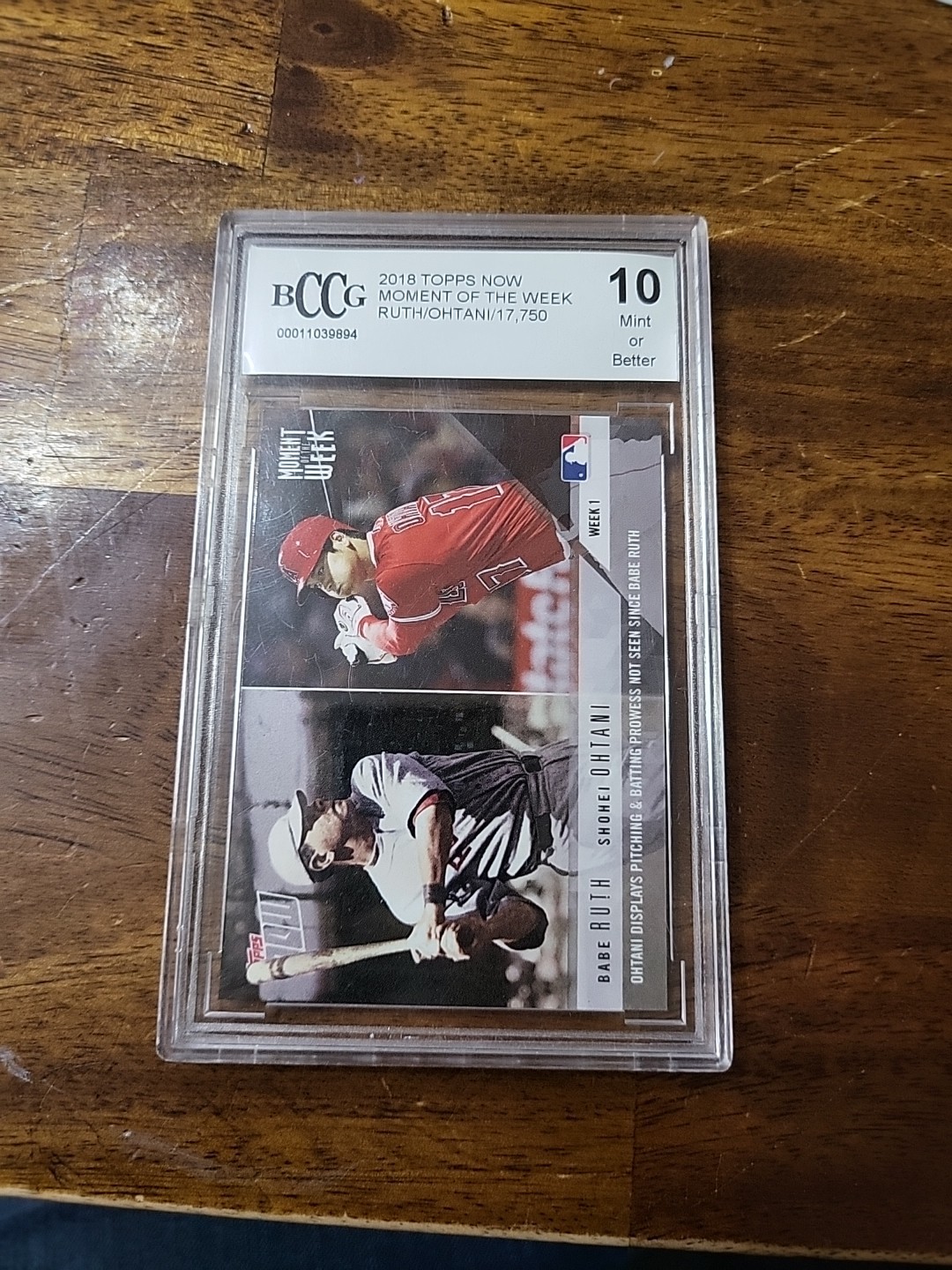 2018 Topps Now - Moment of the Week Shohei Ohtani, Babe Ruth #MOW-1 /17750 (RC)