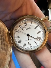 VTG Classic Anti magnetic Manual Wind Up Pocket watch Train/floral Theme