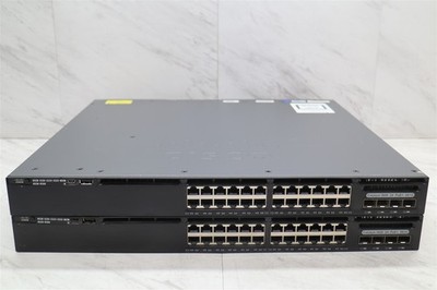 2 LOT - Cisco WS-C3650-24PS/K9 24-Port Gigabit PoE+ Network Switch 640W PSU