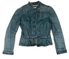 Marc Jacobs Military Cropped Denim Jacket Size 8