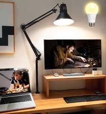 Desk Lamp for Home Office Eye-Caring Metal Extra Tall Swing Arm High Intensit...