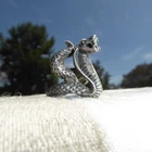 AMAZING VINTAGE STERLING SILVER DETAILED TEXTURED SNAKE COBRA RING SIZE 4.5