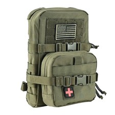 Tactical Mini Molle Hydration Pack,Molle Hydration Carrier with IFAK Pouch&US...